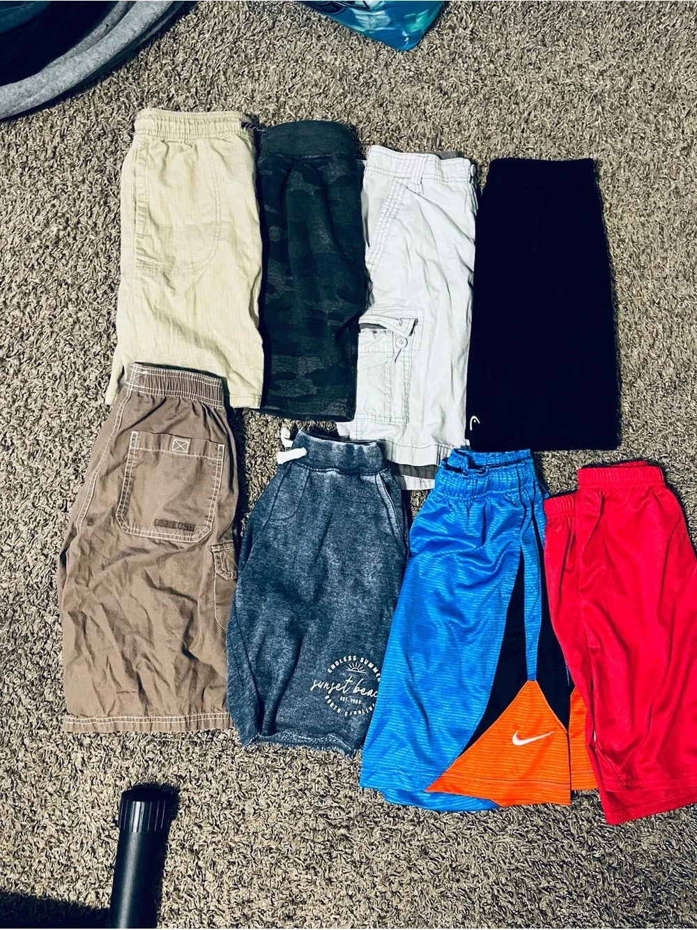 Lot of boys shorts size 8. Various brands including Nike, OshKosh, Hawk, etc